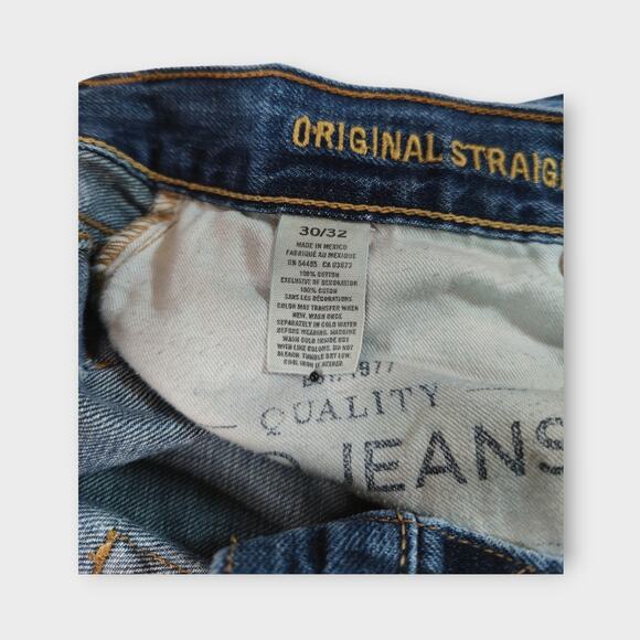 Mens American Eagle Original Straight Distressed Blue Jeans Size 30 - Picture 5 of 9